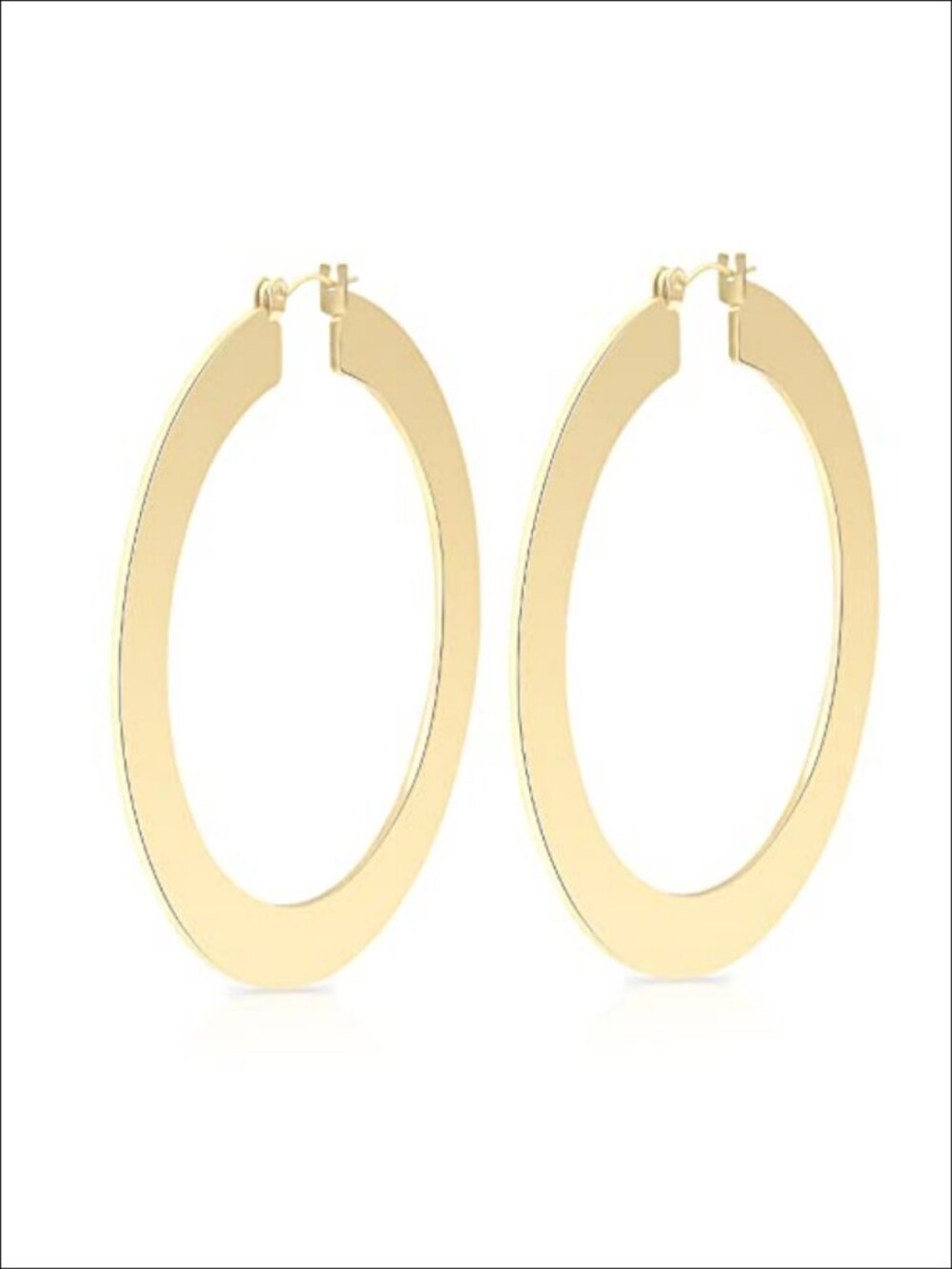 18K Gold Plated Large Round Hoop Earrings Boho Minimalist Women